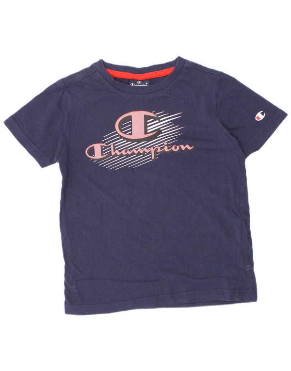 T-shirt grafica Champion da bambino, 5-6 anni, XS, cotone blu navy