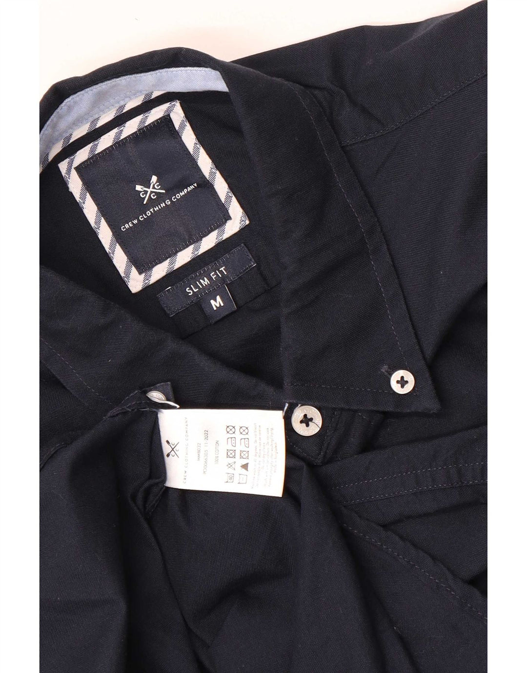 Crew Clothing Camicia slim fit da uomo in cotone blu navy medio