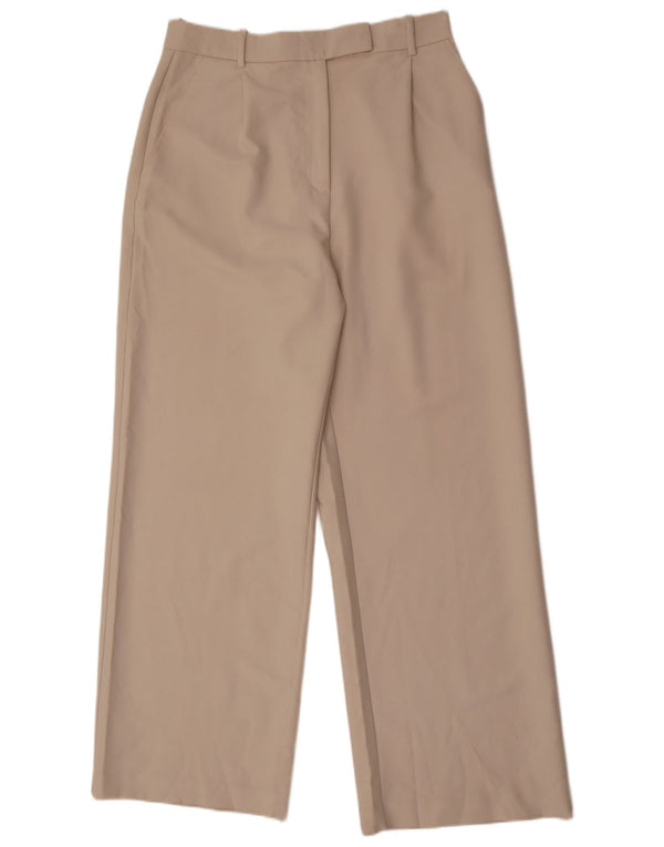 Pantaloni da abito larghi a vita alta da donna Zara grandi W30 L32 Beige
