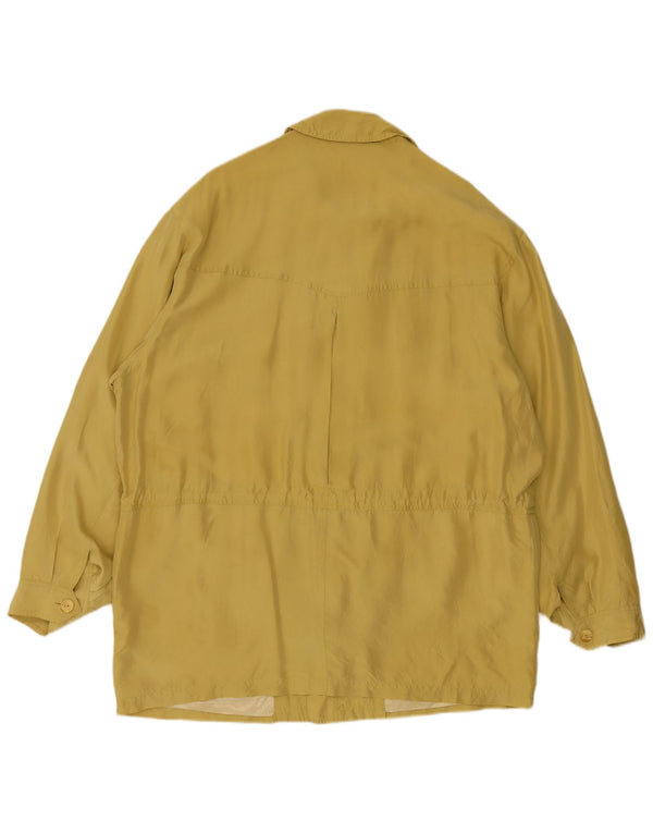Giacca utilitaria vintage da uomo UK 44 2XL seta gialla