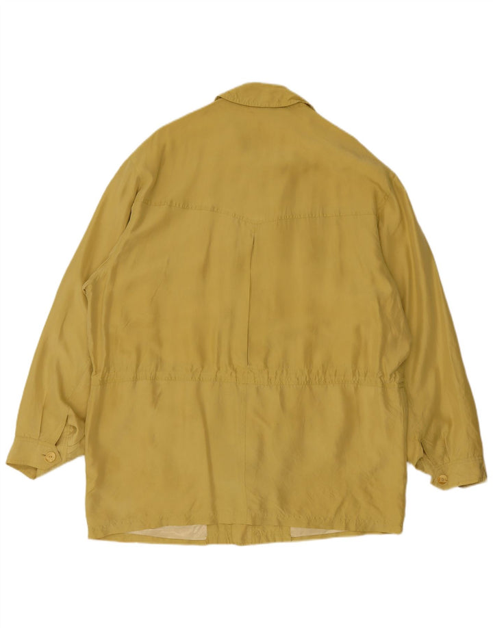 Giacca utilitaria vintage da uomo UK 44 2XL seta gialla