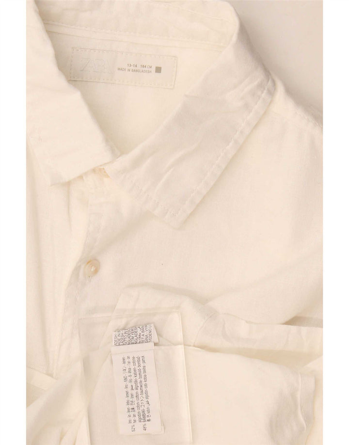 Camicia Zara Bambino 13-14 Anni Lino Bianco