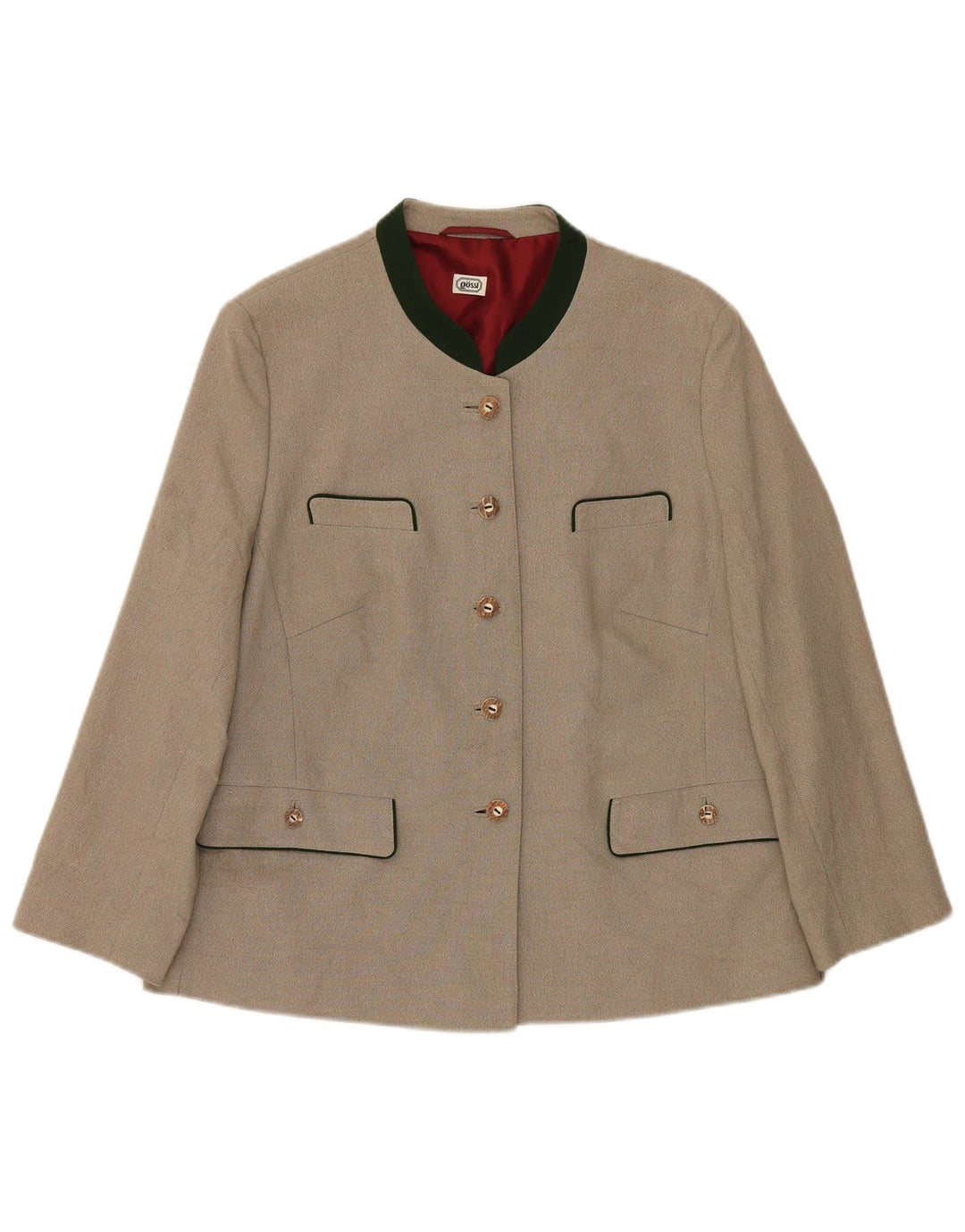 Giacca blazer a 5 bottoni da donna Gossl EU 44 XL cotone chiazzato grigio