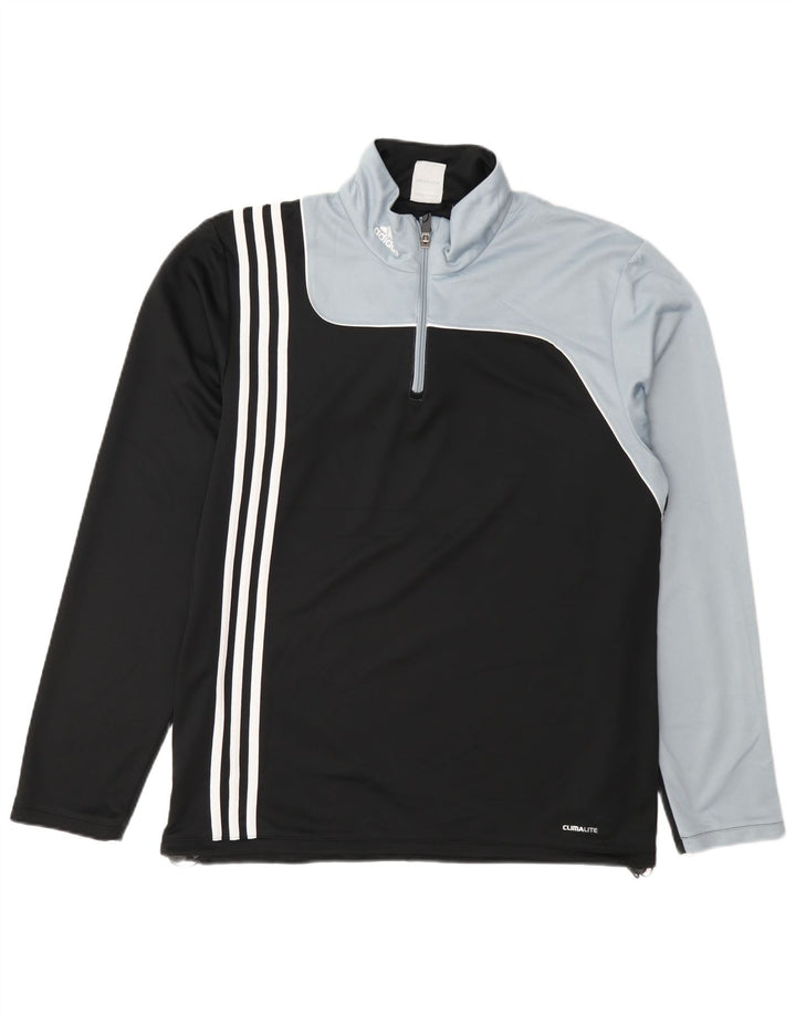 Adidas Uomo Climalite Pullover Tuta Top UK 42/44 Large Nero