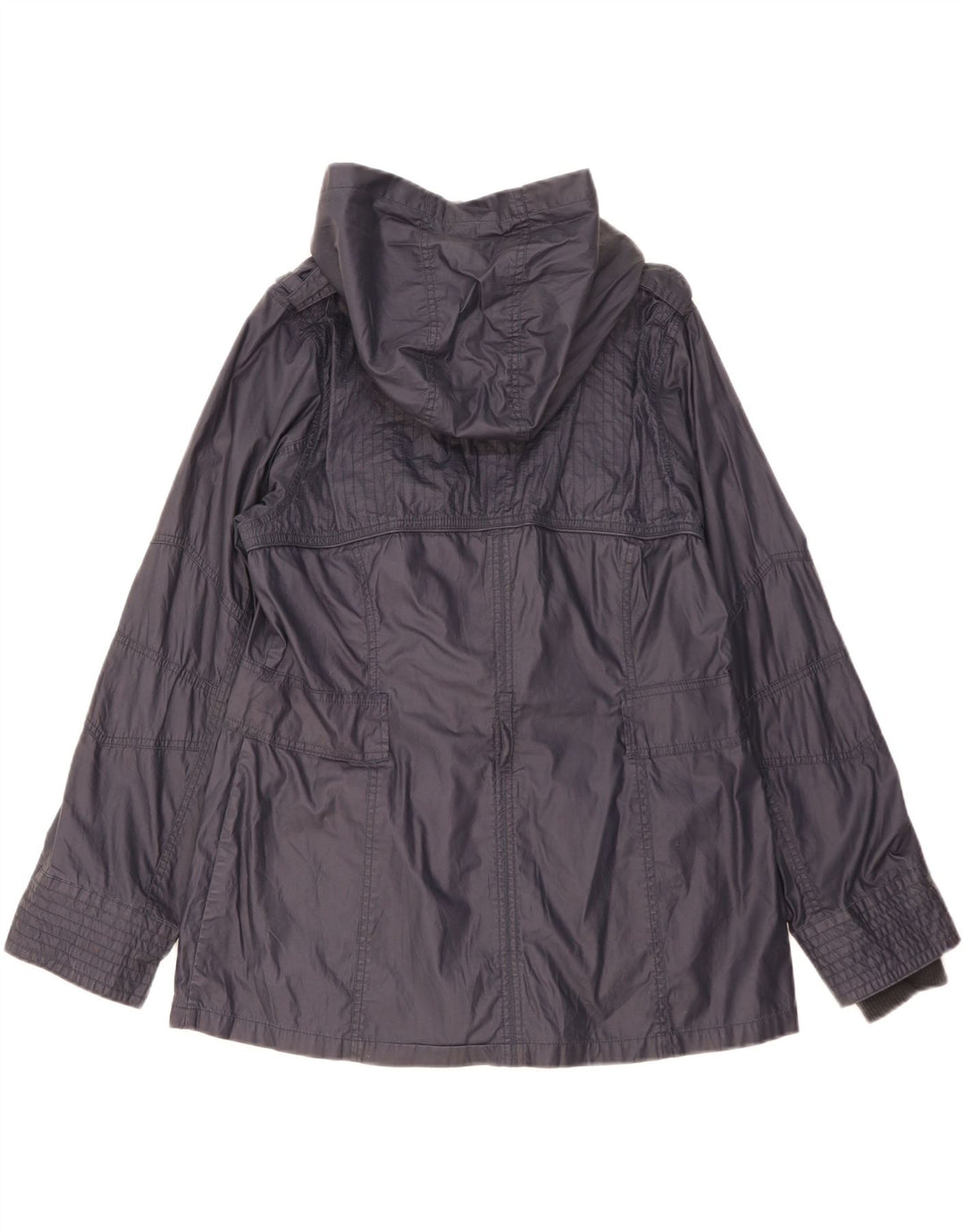Giacca pratica con cappuccio da donna Marks & Spencer UK 16 grande cotone blu navy