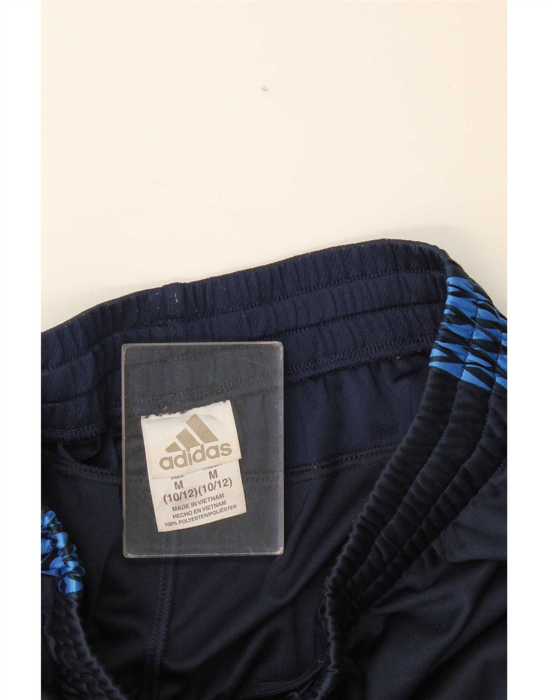 Pantaloncini sportivi Adidas da ragazzo 10-11 anni Medio Poliestere geometrico blu navy