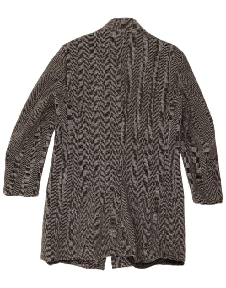 Cappotto Zara da uomo UK 40 grande grigio a spina di pesce