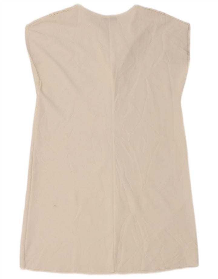 Abito a trapezio da donna Zara UK 12 medio bianco con motivo cachemire