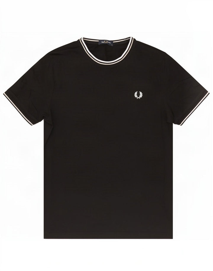 T-shirt da uomo Fred Perry Top in cotone nero medio
