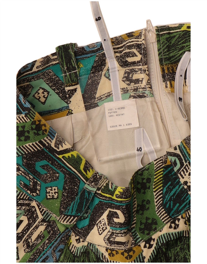 Pantaloni Harem da donna VINTAGE W28 L22 Viscosa geometrica verde