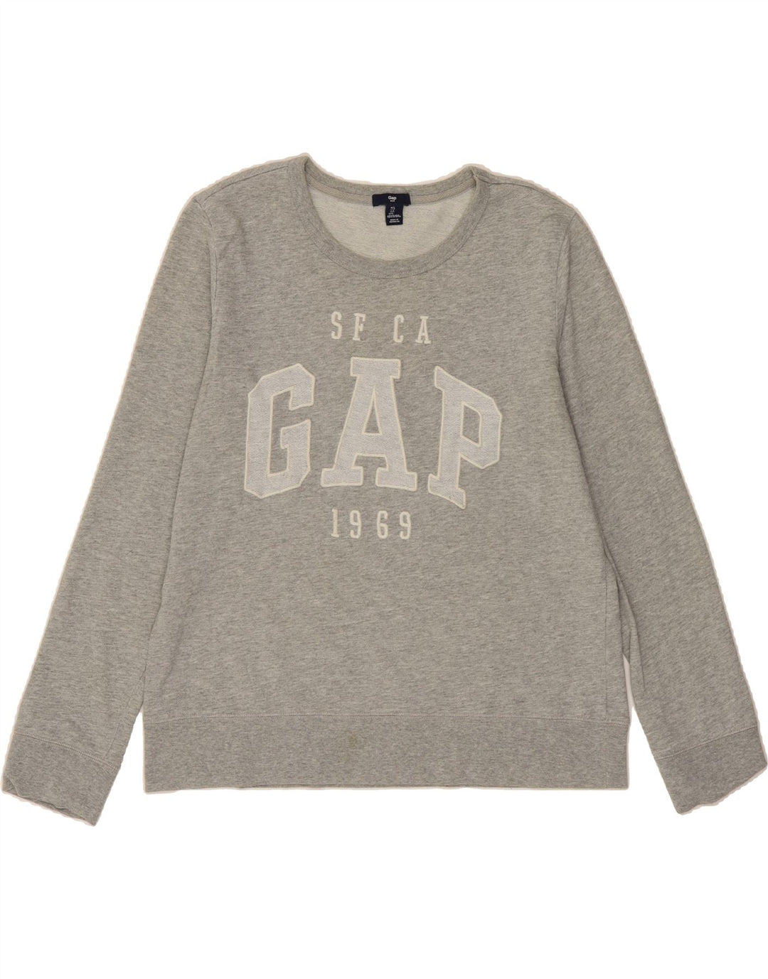 GAP Womens Graphic Sweatshirt Jumper UK 16 Large Grey Cotton Vintage Gap and Second-Hand Gap from Messina Hembry 