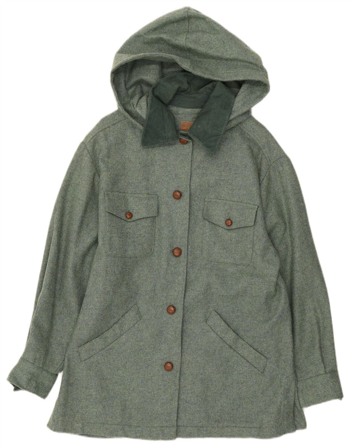 Nuova giacca da donna con cappuccio Penny IT 42 Lana verde medio