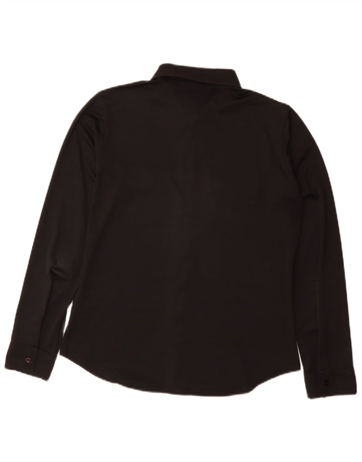 CHARLOTTE HALTON Womens Shirt Blouse UK 14 Medium Black Polyester