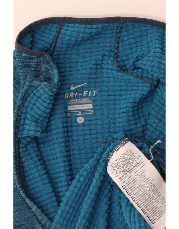 Maglia da tuta Nike Dri Fit con collo e zip da uomo, blu medio screziato