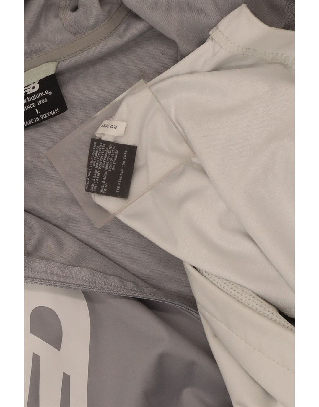 Felpa con cappuccio grafica da uomo New Balance, grande, in poliestere color block grigio