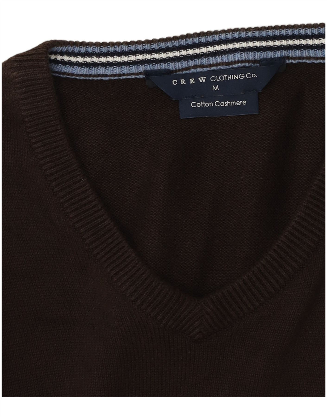 Crew Clothing Maglione da uomo con scollo a V in cotone marrone medio