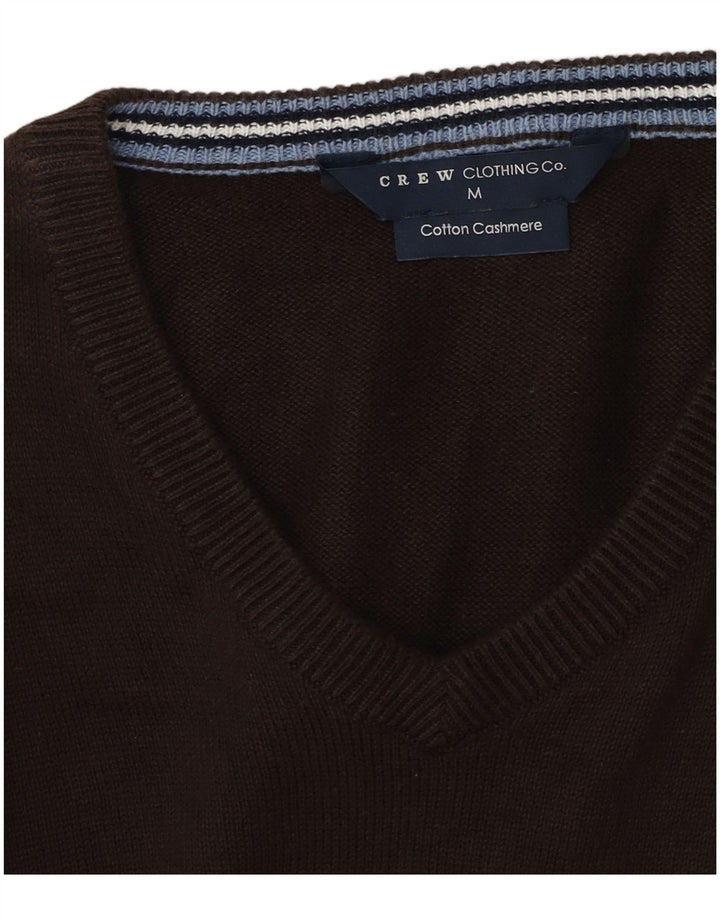 Crew Clothing Maglione da uomo con scollo a V in cotone marrone medio