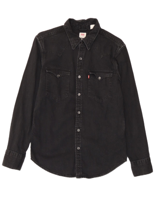 Camicia di jeans standard da uomo Levi's piccola in cotone nero