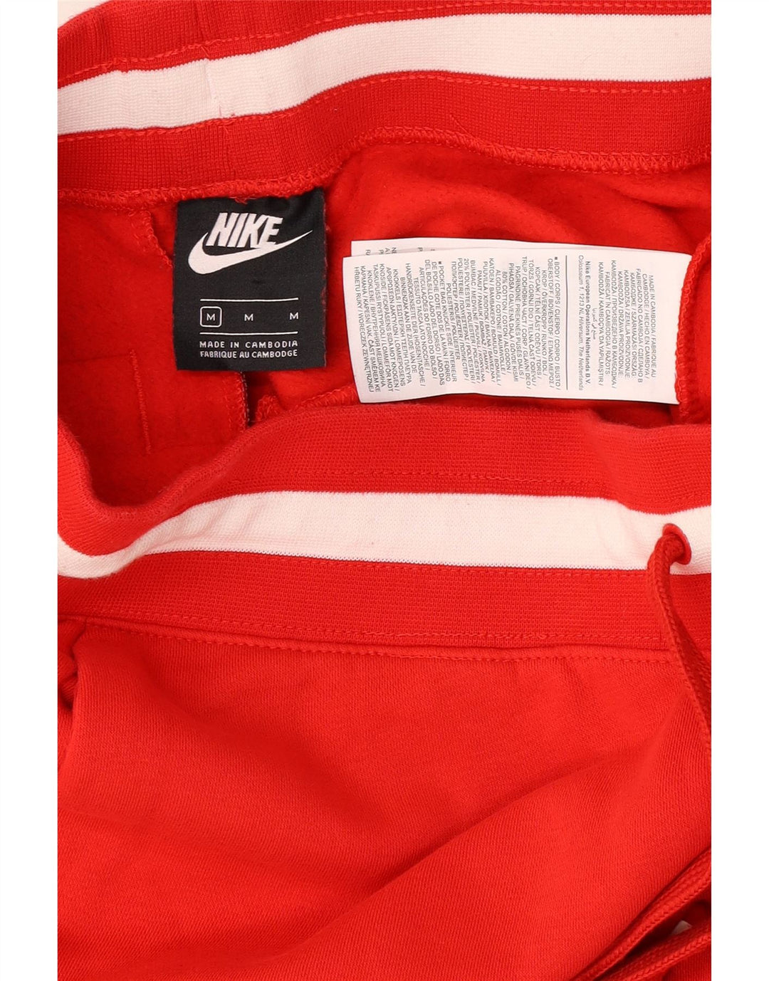 Pantaloni da tuta con grafica Nike da uomo, pantaloni da jogging, cotone color block rosso medio