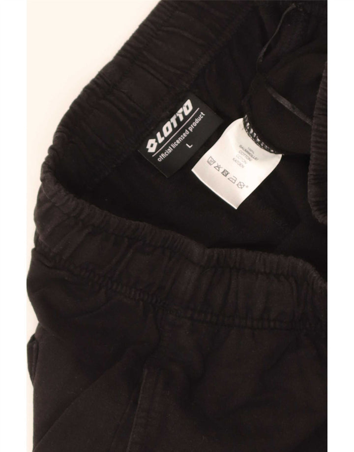 Pantaloncini sportivi da uomo Lotto grandi in cotone nero