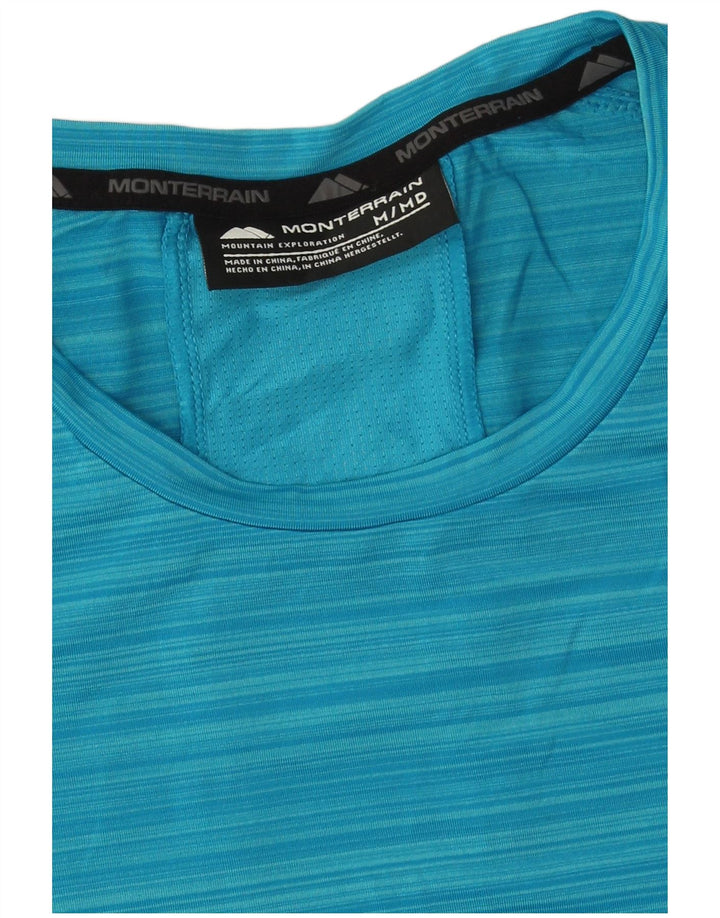 T-shirt grafica da uomo Monterrain Top in poliestere a righe blu medio