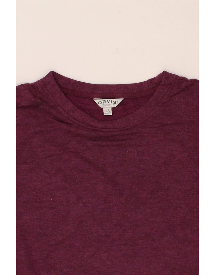 ORVIS Womens Oversized Sweatshirt Jumper UK 16 Large Maroon Modal Vintage Orvis and Second-Hand Orvis from Messina Hembry 