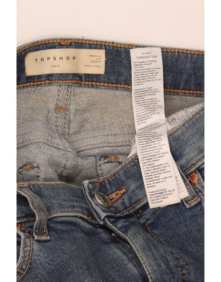 Topshop Jeans skinny Jamie da donna W30 L32 poliestere blu