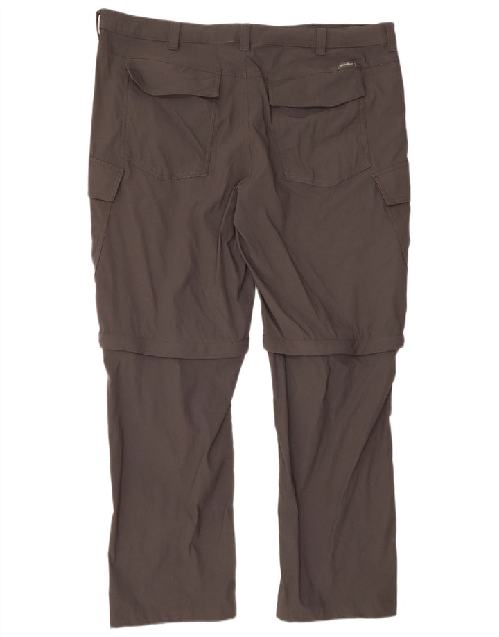 EDDIE BAUER Pantaloni cargo dritti da uomo W40 L30 Nylon grigio
