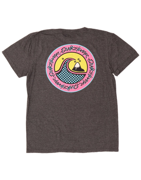 T-shirt grafica da uomo con vestibilità regolare Quiksilver, cotone grigio medio