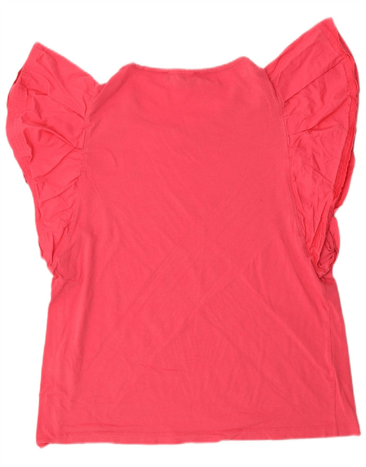 TOMMY HILFIGER Camicetta a pipistrello da donna Top UK 14 Grande cotone rosa