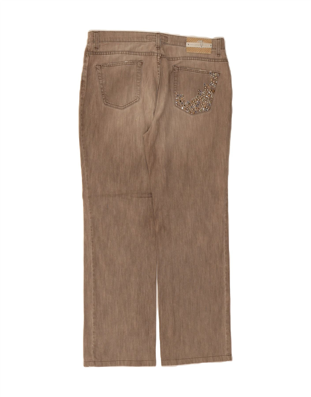 TRUSSARDI Womens Straight Jeans W32 L29 Brown Cotton Vintage Trussardi and Second-Hand Trussardi from Messina Hembry 