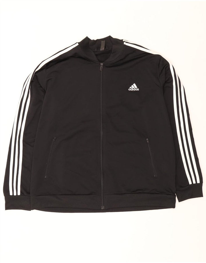 Giacca da tuta da donna Adidas UK 24/26 2XL poliestere nero