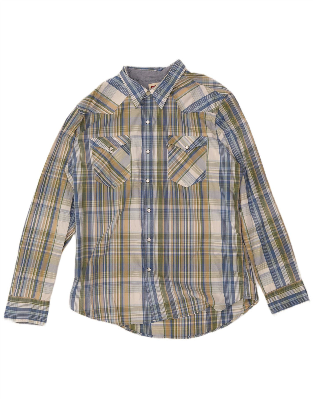 LEVI'S Camicia da uomo in flanella XL in cotone a quadri multicolore