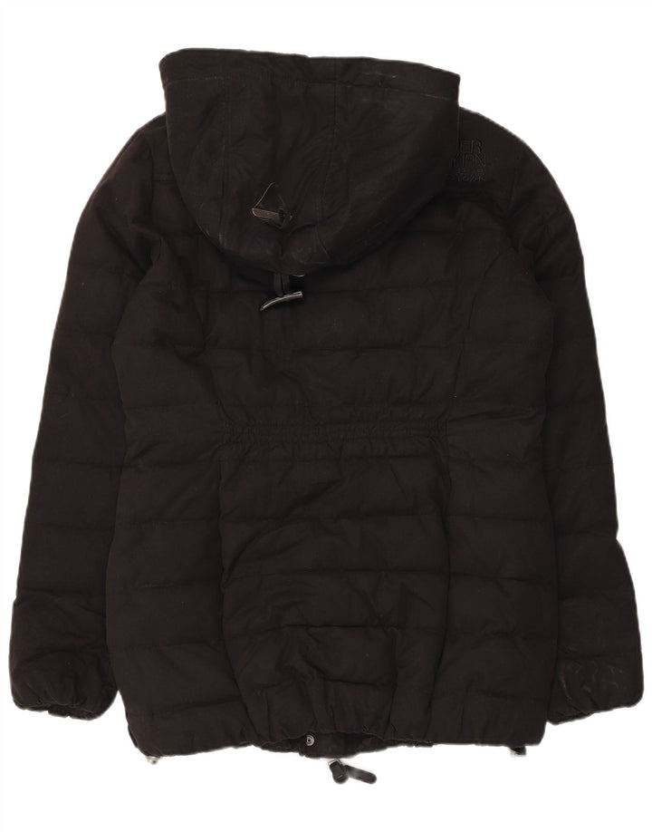 Giacca imbottita con cappuccio da donna Superdry UK 12 medio nero poliestere