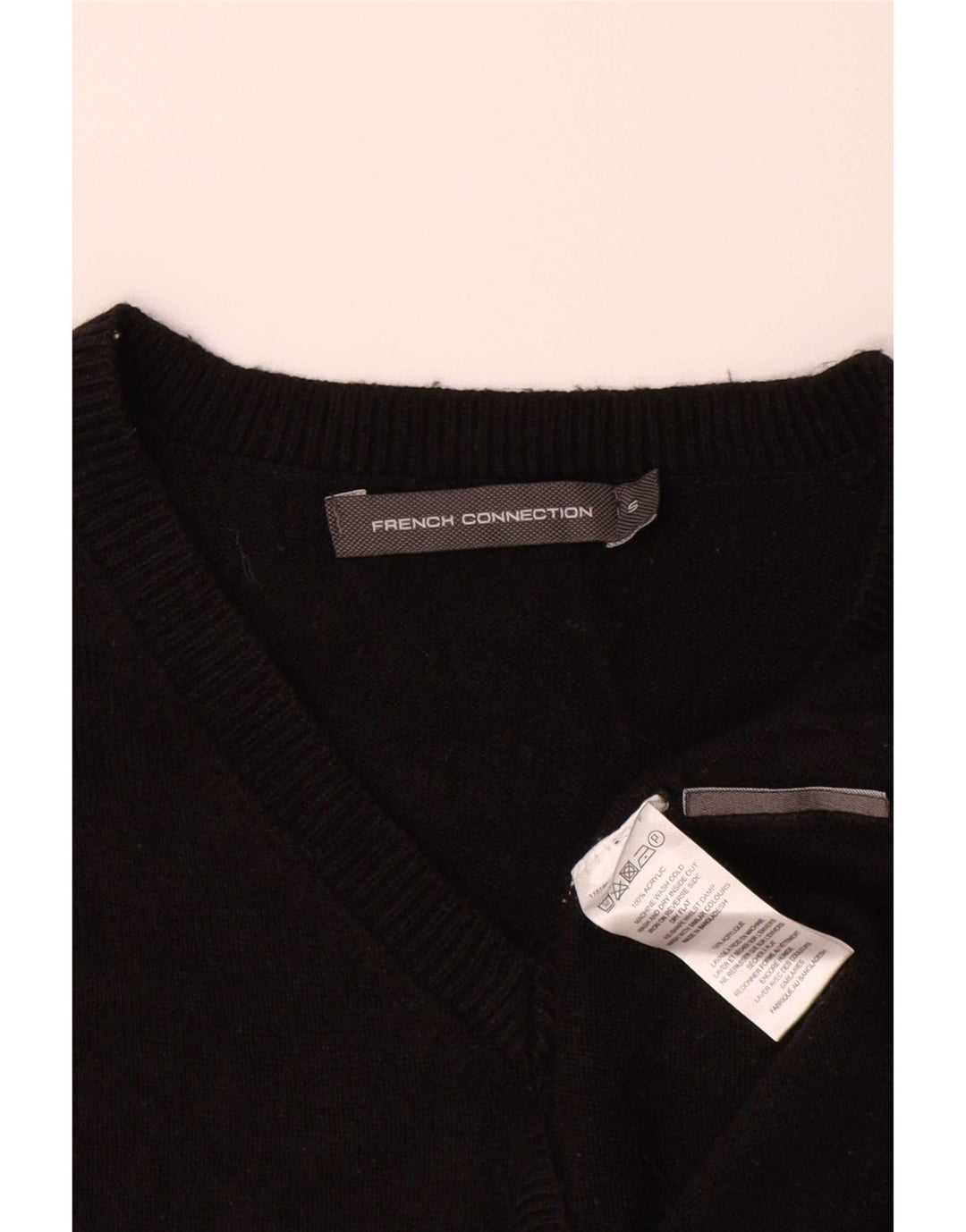 Maglione da uomo con scollo a V French Connection piccolo acrilico nero