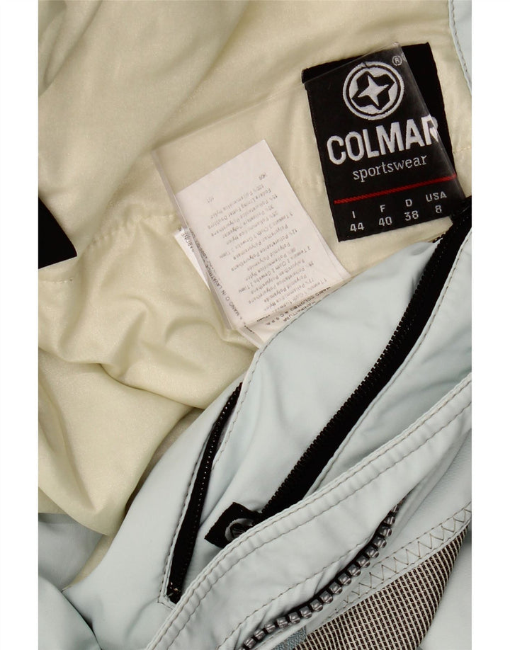 COLMAR Womens Hooded Windbreaker Jacket IT 44 Medium Blue Colourblock Vintage Colmar and Second-Hand Colmar from Messina Hembry 