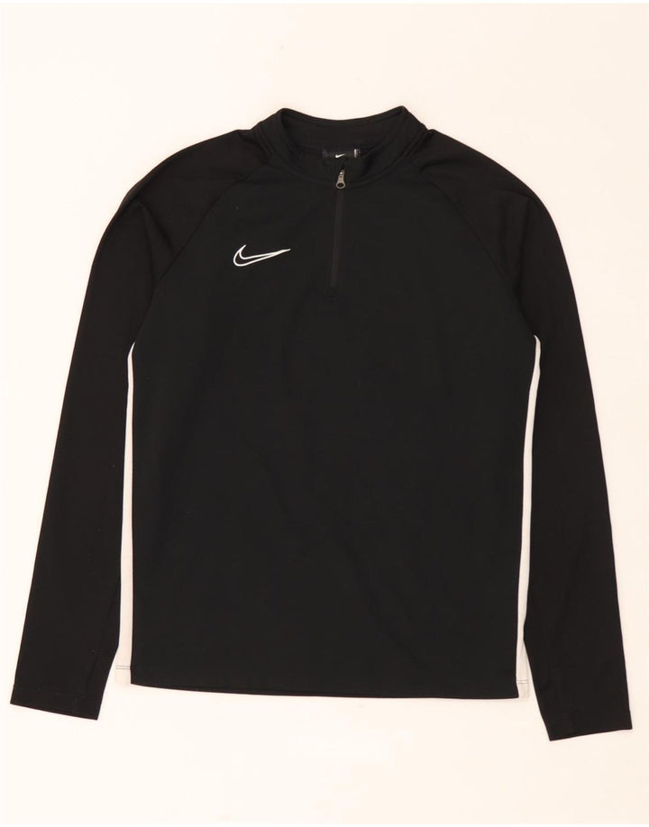 Top della tuta pullover Nike da ragazzo Dri Fit con zip e collo 13-14 anni XL Nera