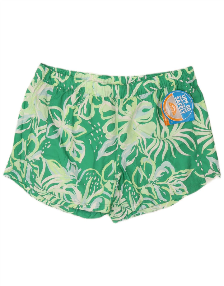 Pantaloncini da bagno da uomo Columbia, poliestere floreale verde grande