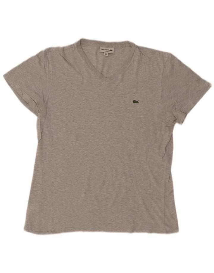 T-shirt da uomo vestibilità regolare Lacoste taglia 4 in cotone grigio medio