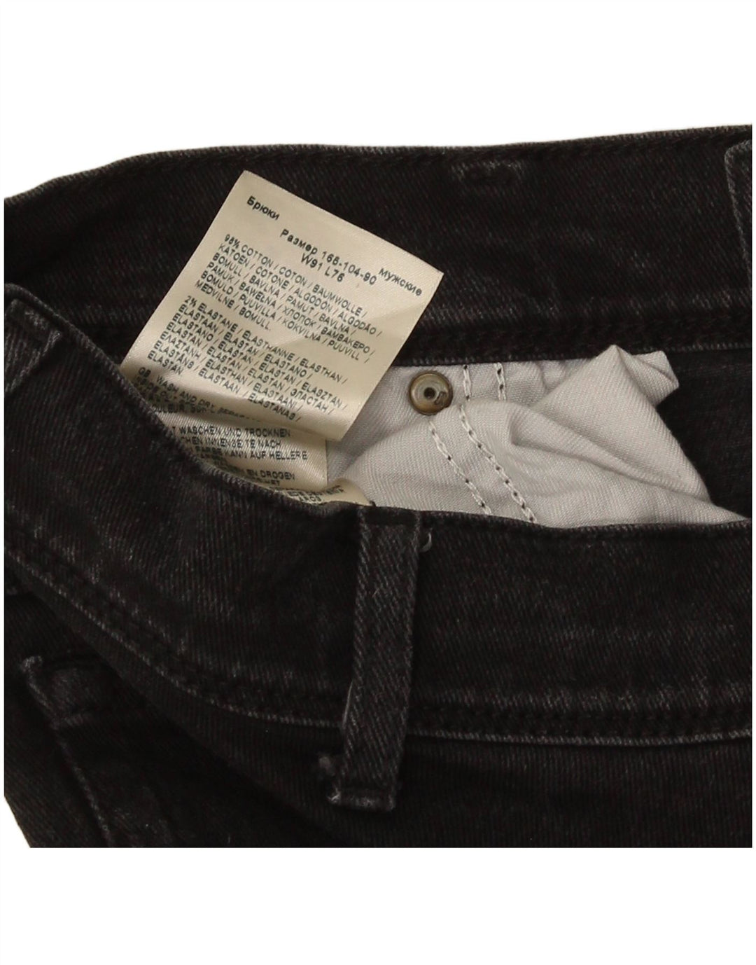 Jeans dritti da uomo Wrangler vestibilità regolare W36 L30 cotone nero