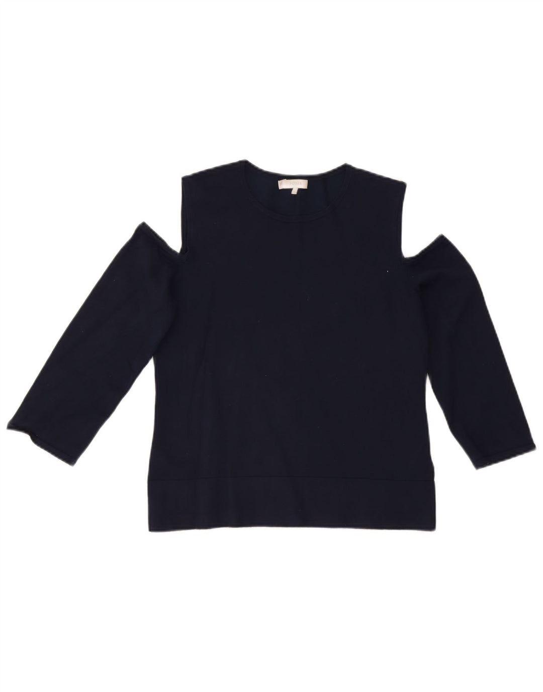 Top da donna con spalle scoperte Hobbs, manica a 3/4, UK 12, viscosa media blu navy