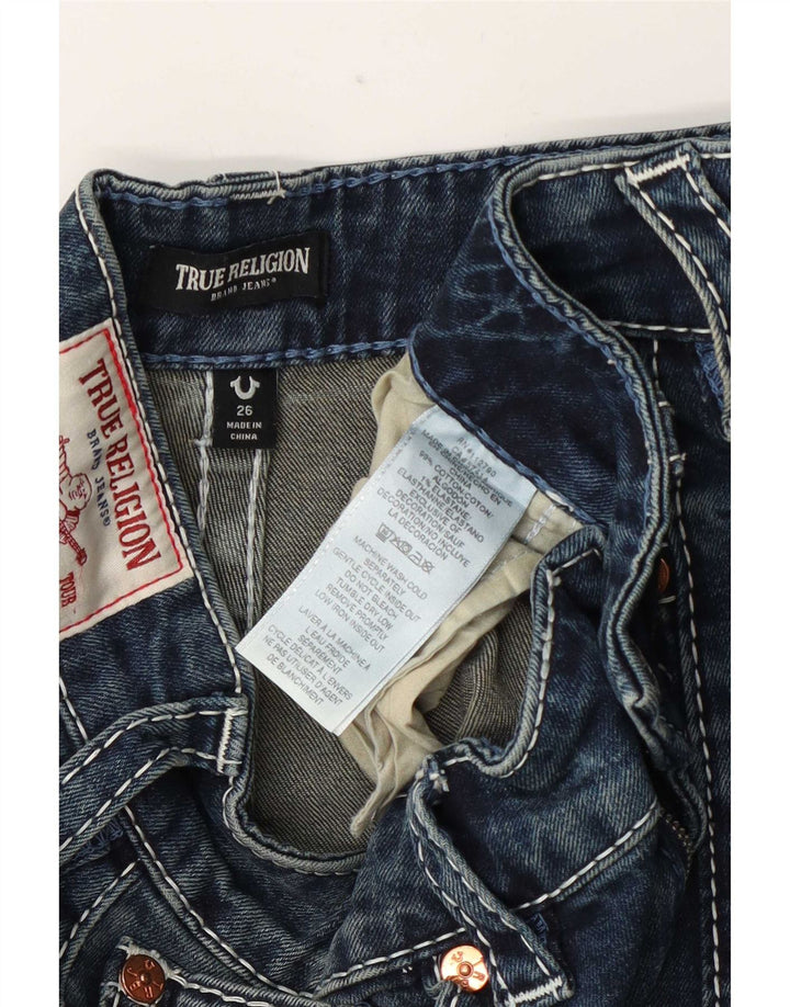 Jeans cargo a gamba larga da donna True Religion W26 L33 cotone blu