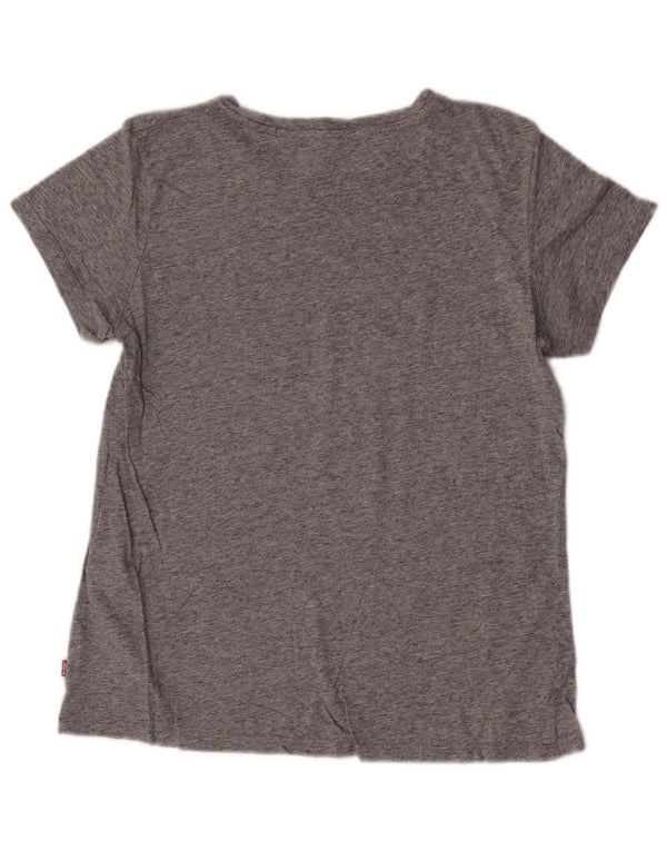 T-shirt grafica da donna Levi's Top UK 14 Cotone screziato grigio medio
