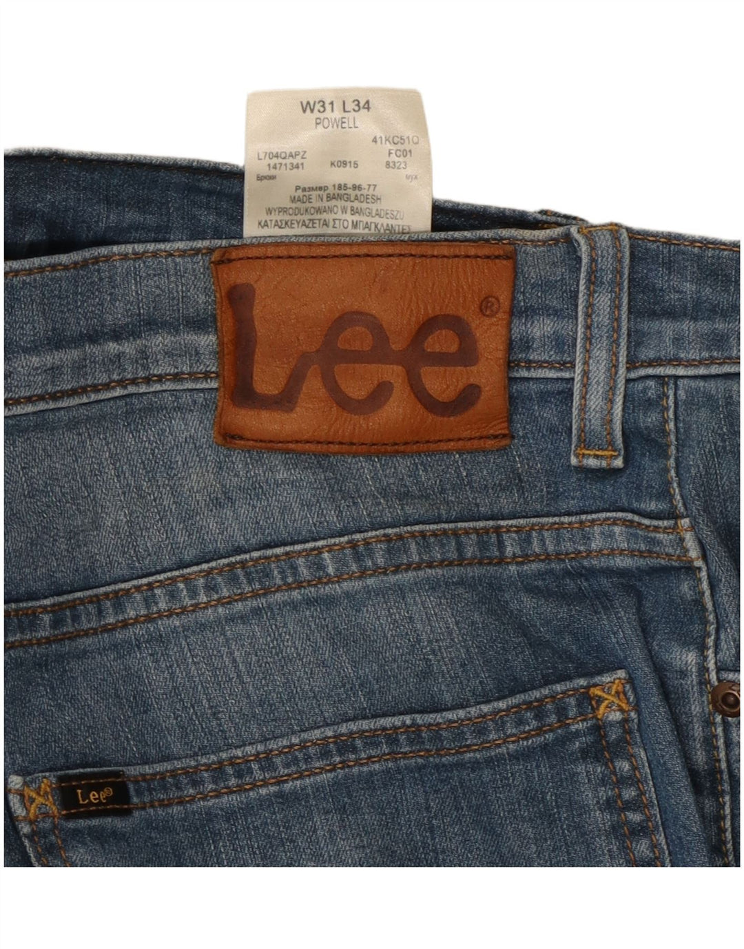 Jeans dritti da uomo LEE Powell W31 L30 in cotone blu