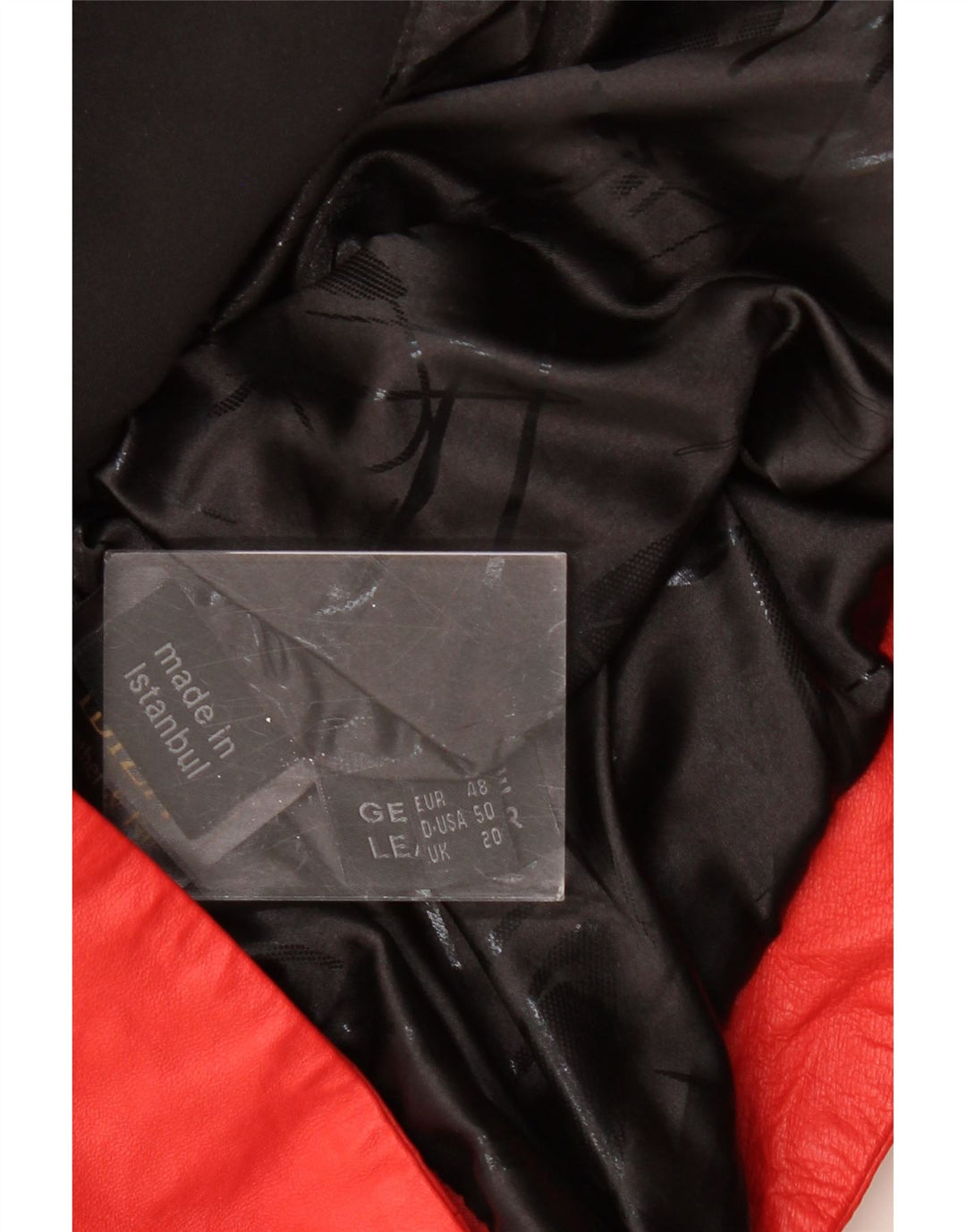 Giacca in pelle con cappuccio da donna IBIZA UK 20 2XL Pelle color block rossa