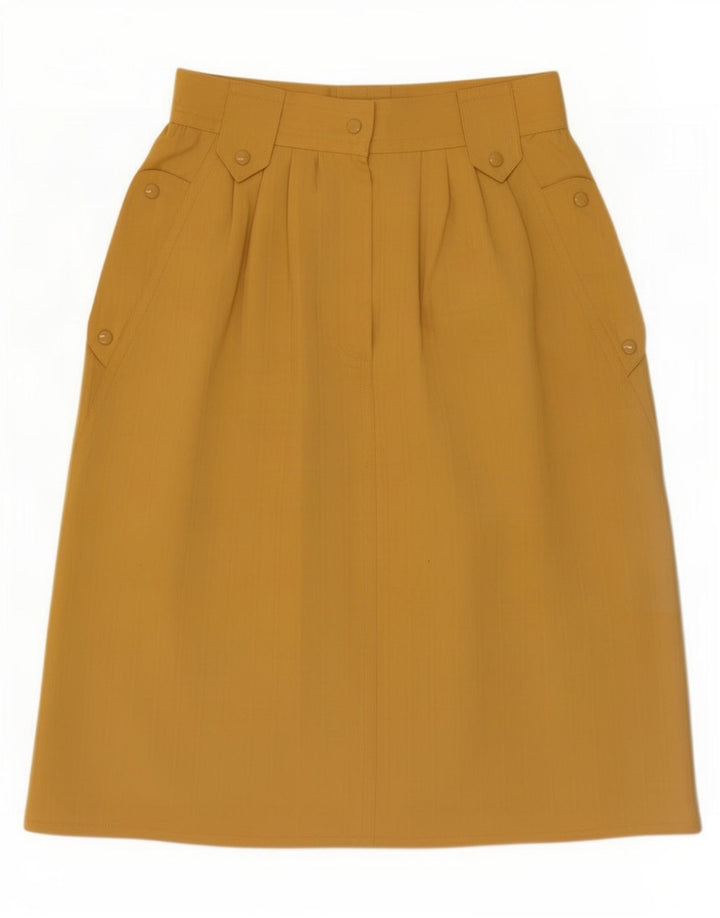 Gonna a trapezio vintage da donna piccola W26 gialla