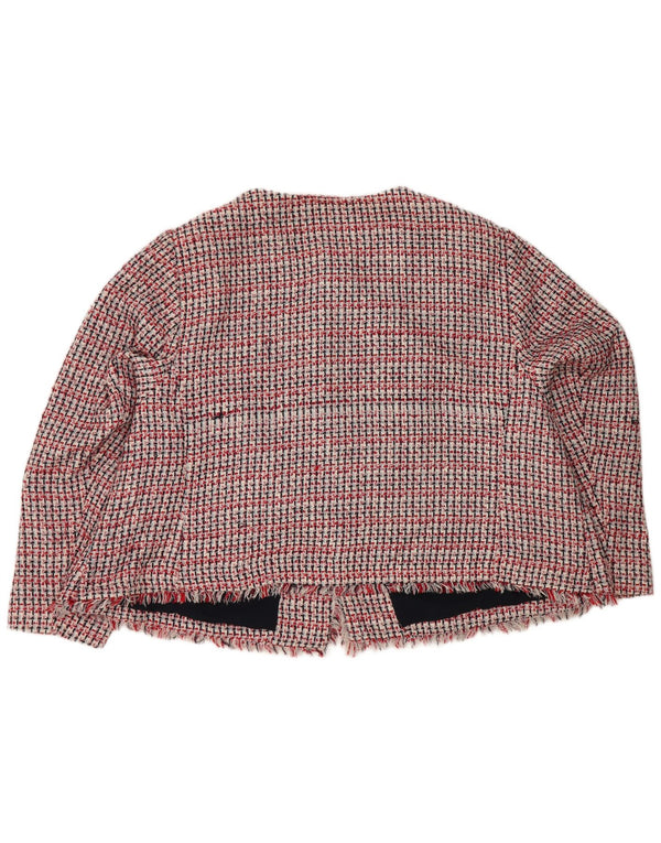 Giacca blazer a 3 bottoni Marks & Spencer da donna UK 30 6XL Poliestere a quadri rossi