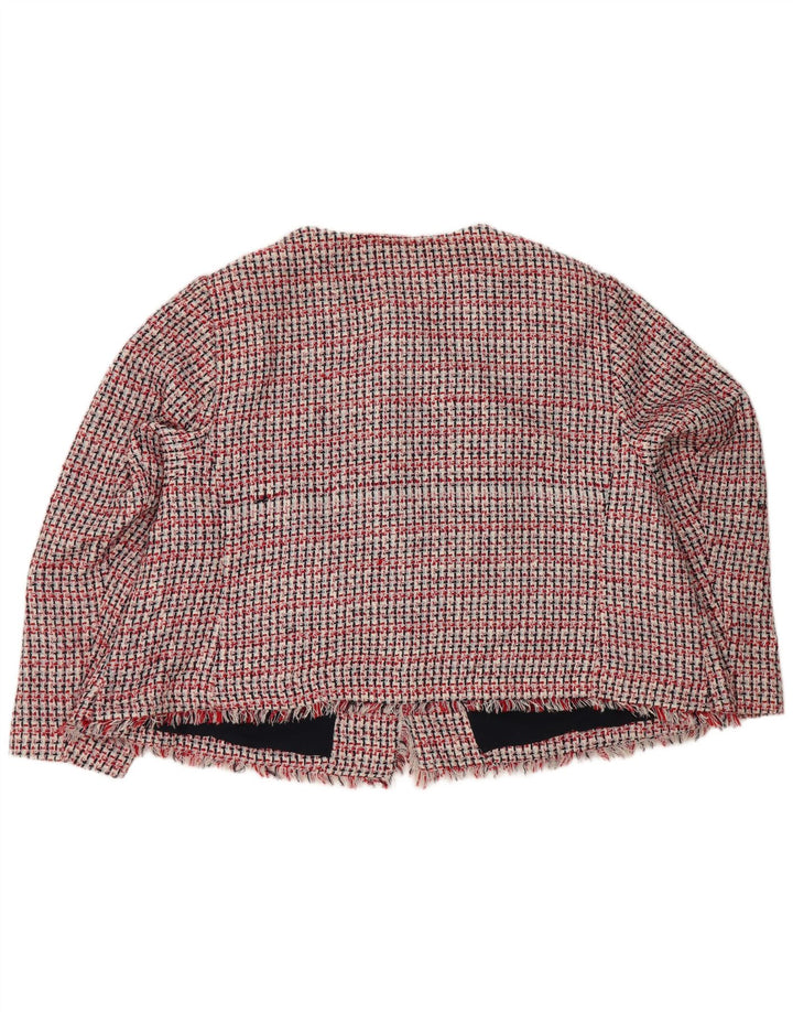 Giacca blazer a 3 bottoni Marks & Spencer da donna UK 30 6XL Poliestere a quadri rossi