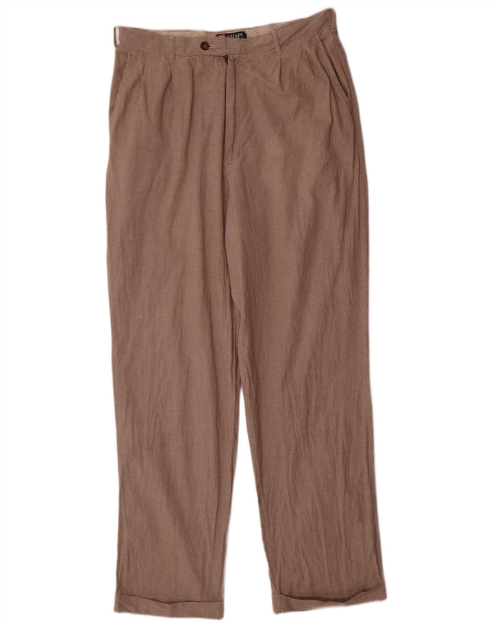 Pantaloni da abito con pegging da uomo Chaps Ralph Lauren W36 L32 pied de poule marrone