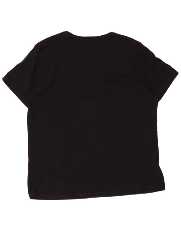 CARLA FERRONI T-shirt grafica da donna Top UK 18 XL Viscosa nera